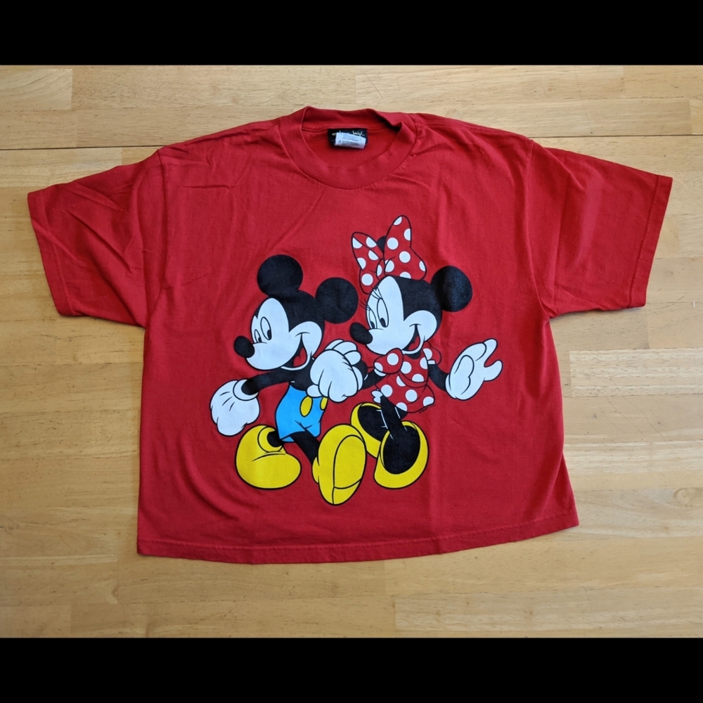 Vintage Disney Jerry Leigh Mickey Minnie Mouse Crop Tee shirt